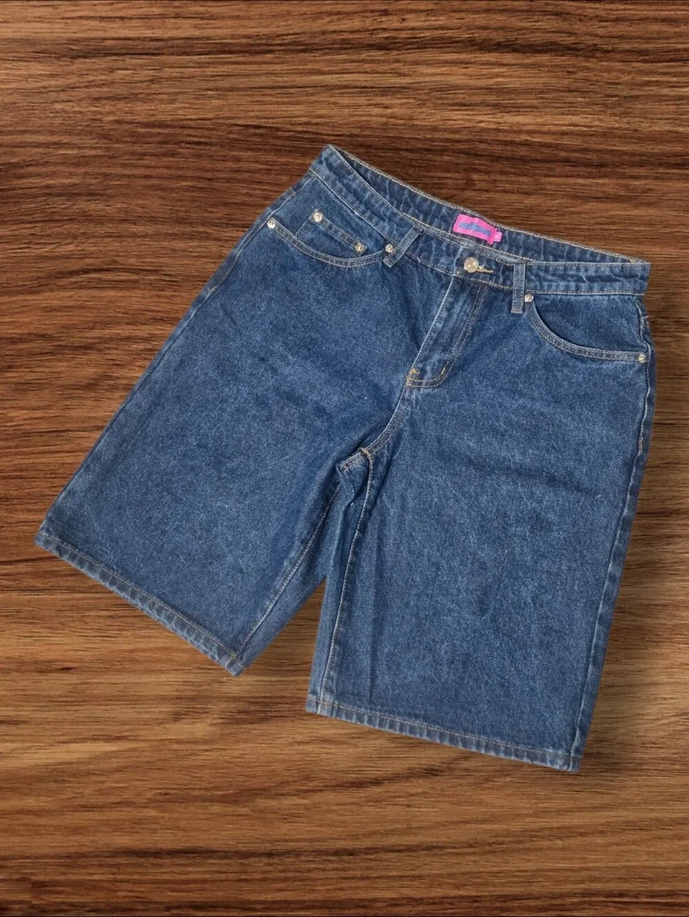 Edikted Denim Embellished Relaxed FitLong Shorts